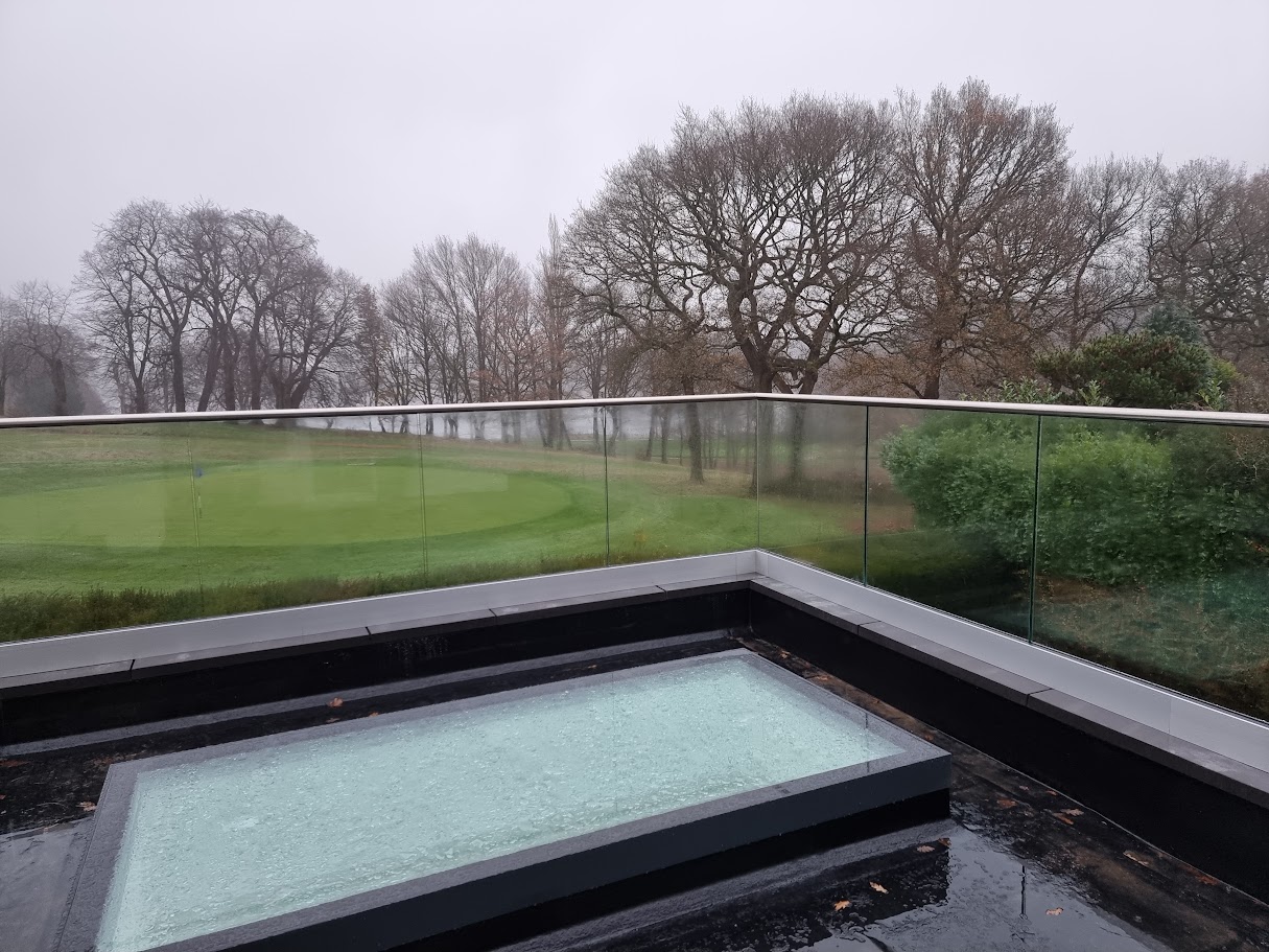 A roof terrace overlooking the Mere Golf Club, Knutsford — further view of the completed installation