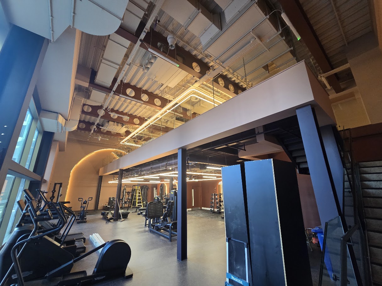 Frameless glass mezzanine and stair balustrades — Manchester Balustrades installation