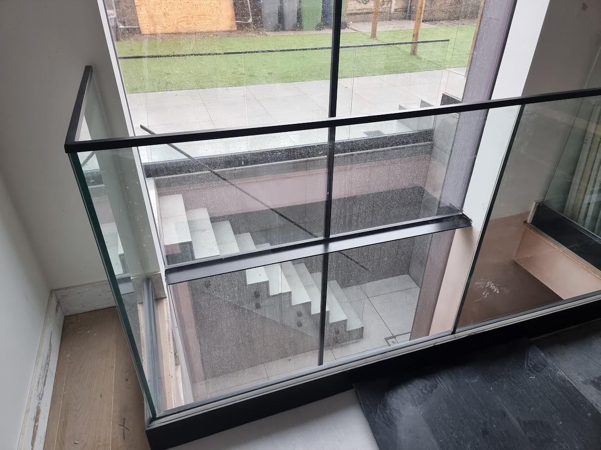 A sunken terrace and garden stairwell in Didsbury — further view of the completed installation