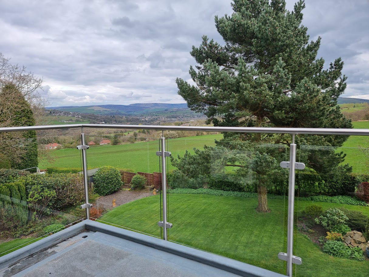 A stainless and glass terrace balustrade in the Peak District — Manchester Balustrades installation